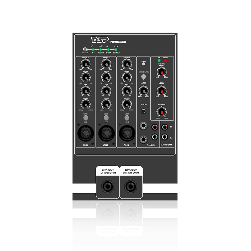 PL82DSP: 5 Saluran dengan Bluetooth dan TWS Di Dalam 2.1CH Linear Array Speaker Modul Fungsi DSP Berasaskan ADAU1701