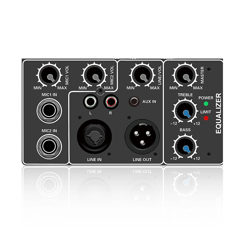 C210: Input Talian Jack Kombo Seimbang dan Kawalan EQ Treble dan Bass Modul Fungsi Bahagian Frekuensi Elektrik