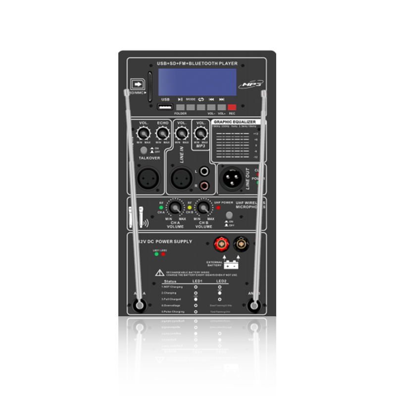 PL35+Talkover: Mikrofon Seimbang dan Input Talian Campuran Output Modul Fungsi Speaker Boleh Dicas Semula