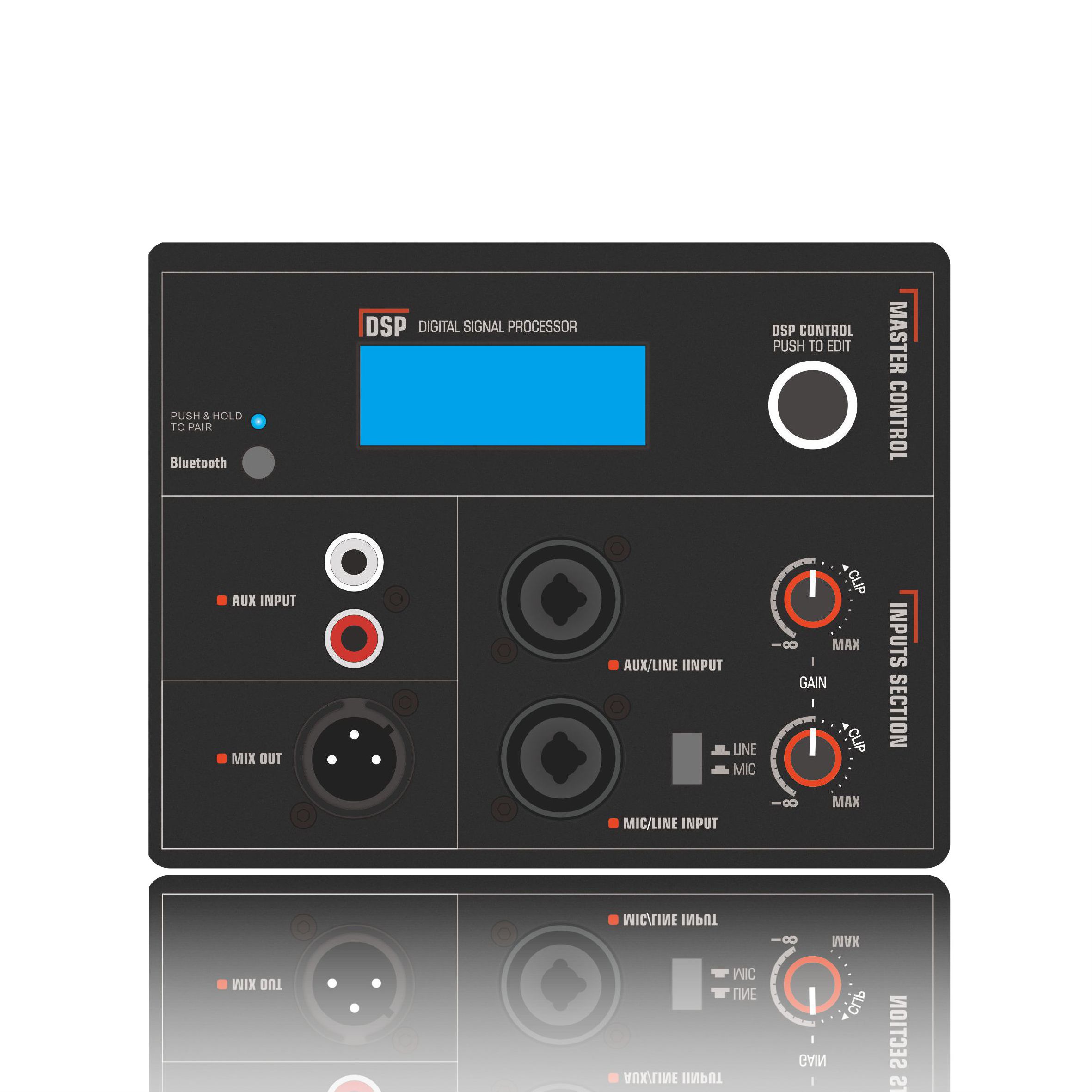DSP1901: Input RCA Stereo dengan Kawalan DSP Tombol Tunggal Modul Fungsi DSP Berasaskan ADAU1701