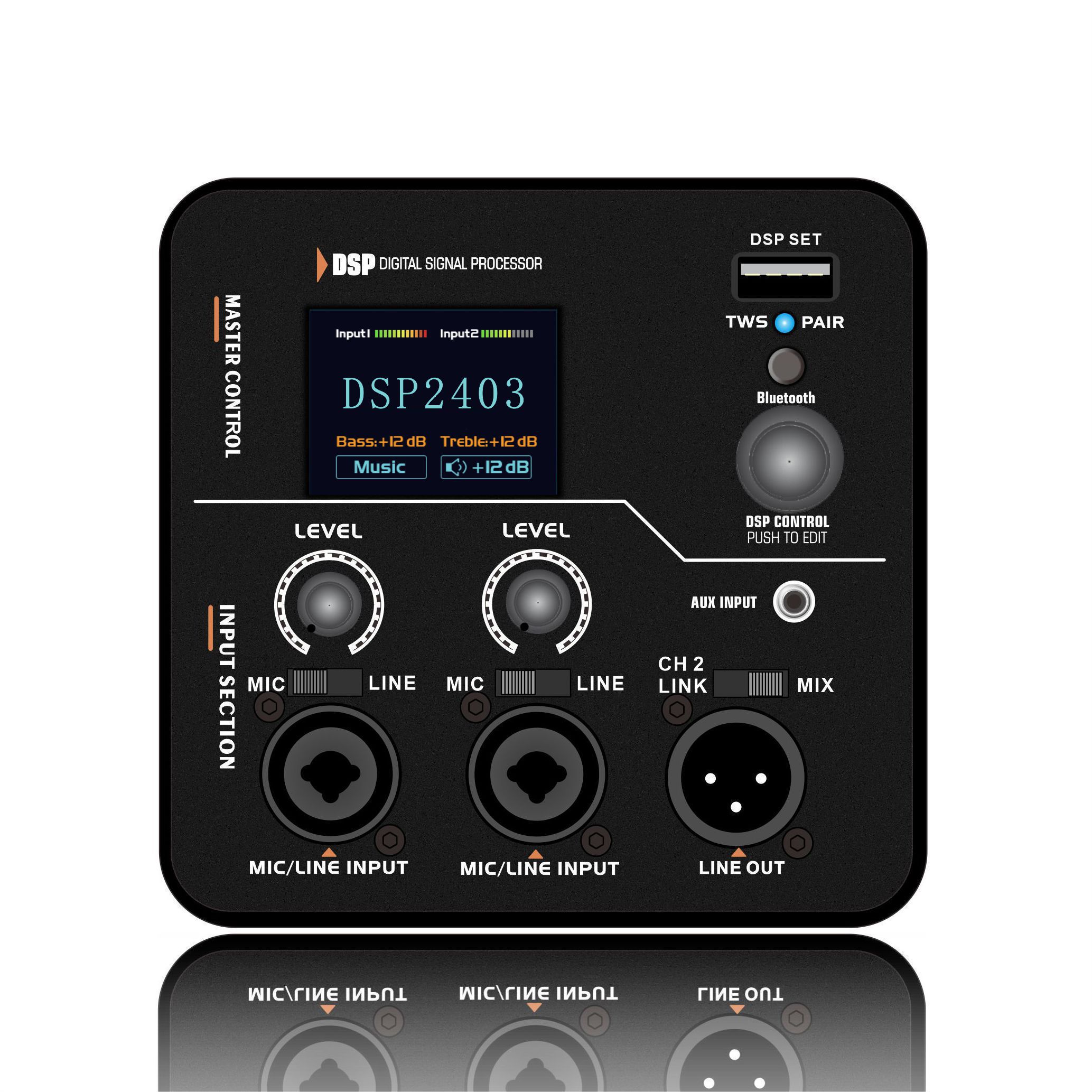 DSP2403 Penguat Pembesar Suara Aktif julat penuh