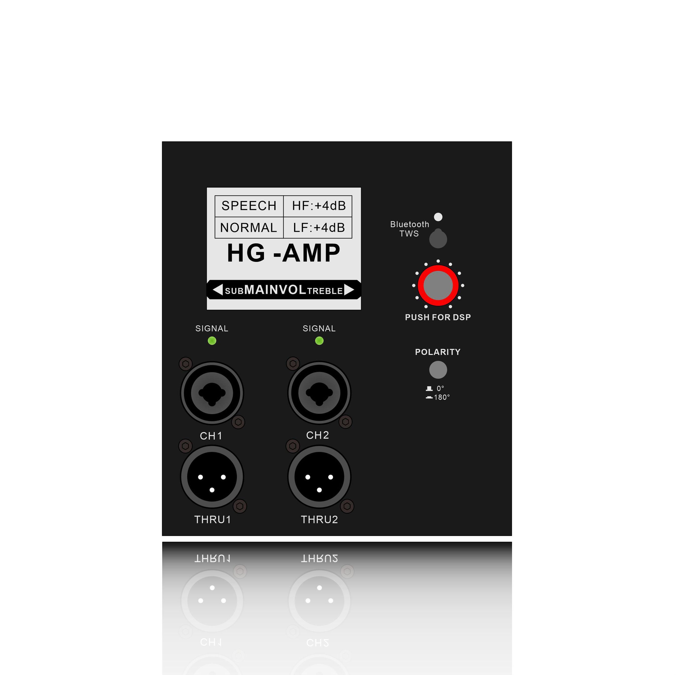 DSP718SUB: Antara muka LCD dengan Blutooth dan TWS tersedia Modul Fungsi Subwufer Berkuasa