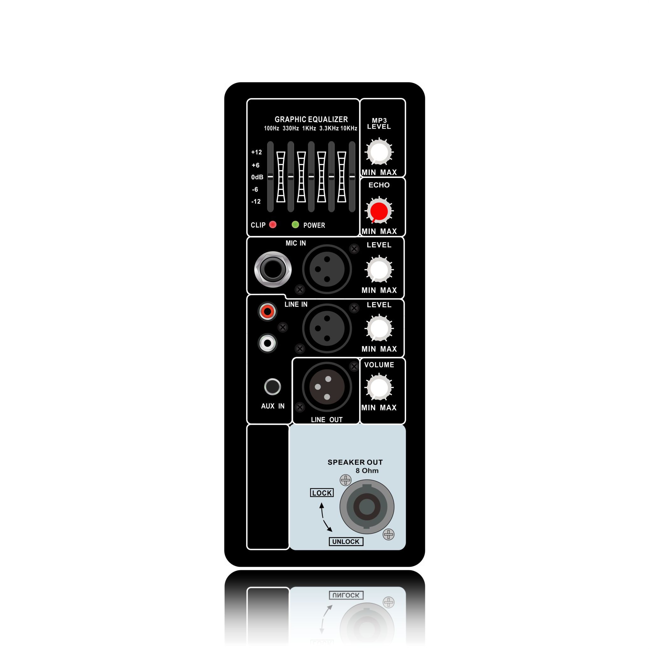 PL66: Input Saluran Mikrofon Tunggal dan Kawalan Gema Mikrofon Modul Fungsian Analog Menegak