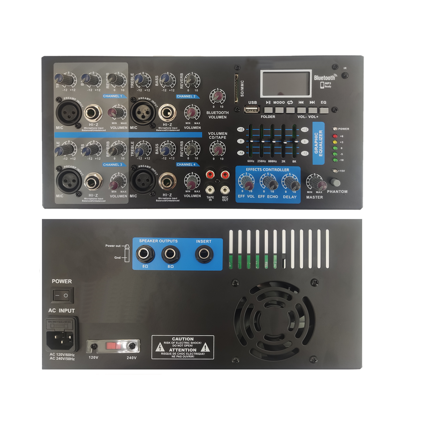 Penguat Pengadun Karaoke Bluetooth Berkuasa 4 Saluran SB4200
